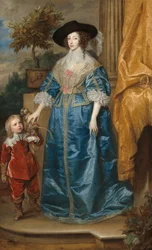 Portrait of Queen Henrietta Maria with Dwarf Sir Jeffrey Hudson